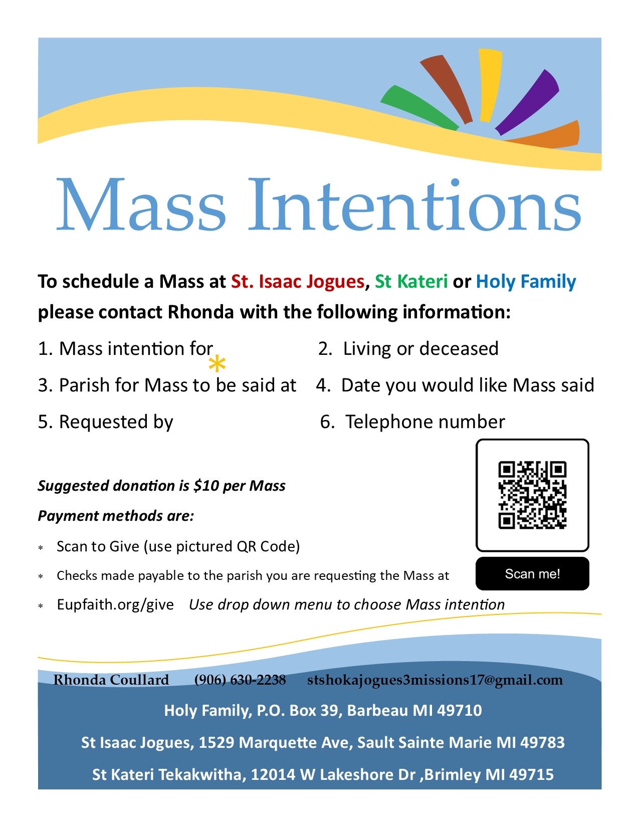 Donate Today! St Kateri Tekakwitha Brimley, MI